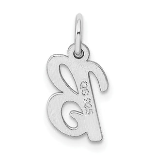 Sterling Silver Rhodium-plated Small Script Initial B Charm