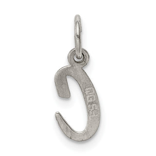 Sterling Silver Rhodium-plated Small Script Initial C Charm
