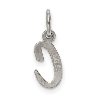 Sterling Silver Rhodium-plated Small Script Initial C Charm