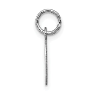 Sterling Silver Rhodium-plated Small Script Initial D Charm