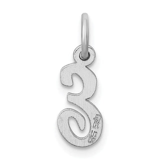 Sterling Silver Rhodium-plated Small Script Initial E Charm