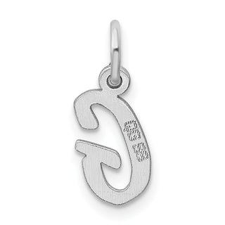 Sterling Silver Rhodium-plated Small Script Initial G Charm