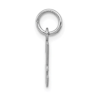 Sterling Silver Rhodium-plated Small Script Initial H Charm