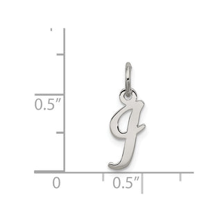 Sterling Silver Rhodium-plated Small Script Initial I Charm