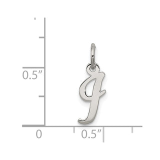 Sterling Silver Rhodium-plated Small Script Initial I Charm
