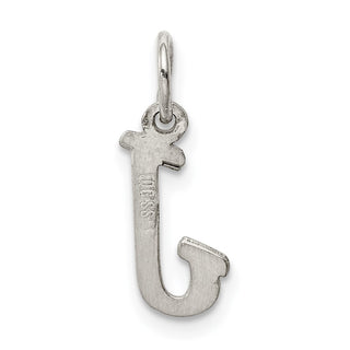 Sterling Silver Rhodium-plated Small Script Initial J Charm