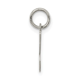Sterling Silver Rhodium-plated Small Script Initial K Charm
