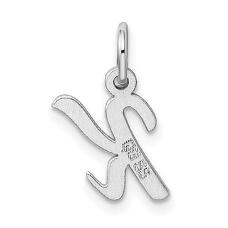 Sterling Silver Rhodium-plated Small Script Initial K Charm