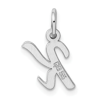 Sterling Silver Rhodium-plated Small Script Initial K Charm