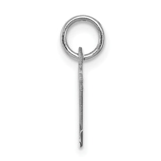 Sterling Silver Rhodium-plated Small Script Initial M Charm