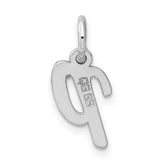 Sterling Silver Rhodium-plated Small Script Initial P Charm