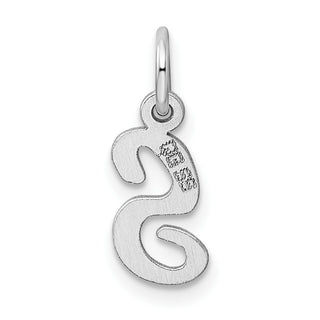 Sterling Silver Rhodium-plated Small Script Initial S Charm