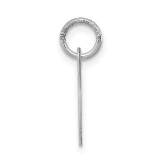 Sterling Silver Rhodium-plated Small Script Initial T Charm