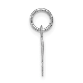 Sterling Silver Rhodium-plated Small Script Initial V Charm