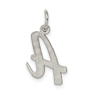 Sterling Silver Rhodium-plated Medium Script Initial A Charm