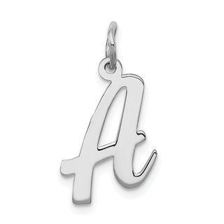 Sterling Silver Rhodium-plated Medium Script Initial A Charm