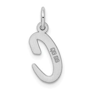 Sterling Silver Rhodium-plated Medium Script Initial C Charm