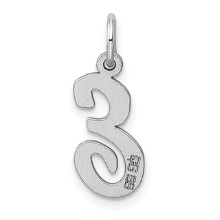 Sterling Silver Rhodium-plated Medium Script Initial E Charm