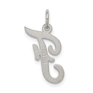 Sterling Silver Rhodium-plated Medium Script Initial F Charm