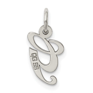 Sterling Silver Rhodium-plated Medium Script Initial G Charm