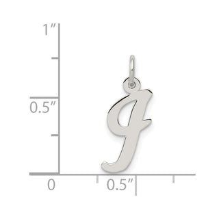 Sterling Silver Rhodium-plated Medium Script Initial I Charm