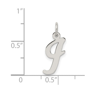 Sterling Silver Rhodium-plated Medium Script Initial I Charm