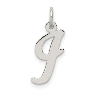 Sterling Silver Rhodium-plated Medium Script Initial I Charm