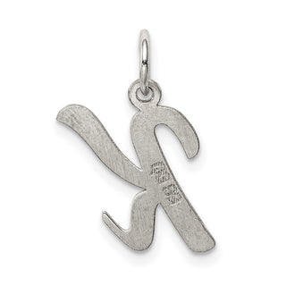 Sterling Silver Rhodium-plated Medium Script Initial K Charm