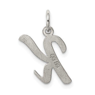 Sterling Silver Rhodium-plated Medium Script Initial K Charm