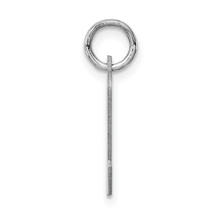 Sterling Silver Rhodium-plated Medium Script Initial N Charm