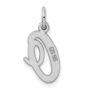 Sterling Silver Rhodium-plated Medium Script Initial O Charm