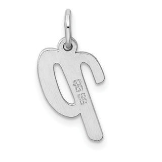 Sterling Silver Rhodium-plated Medium Script Initial P Charm