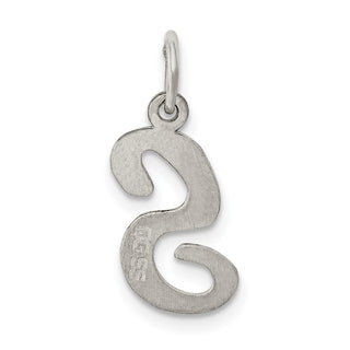 Sterling Silver Rhodium-plated Medium Script Initial S Charm