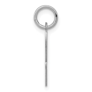 Sterling Silver Rhodium-plated Medium Script Initial V Charm