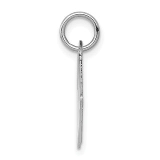Sterling Silver Rhodium-plated Medium Script Initial W Charm