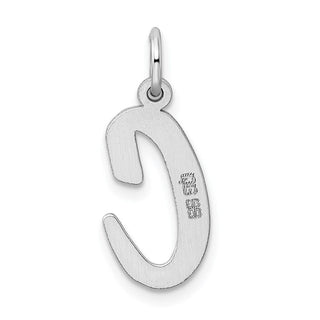 Sterling Silver Rhodium-plated Large Script Initial C Charm