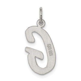 Sterling Silver Rhodium-plated Large Script Initial G Charm