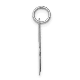 Sterling Silver Rhodium-plated Large Script Initial H Charm