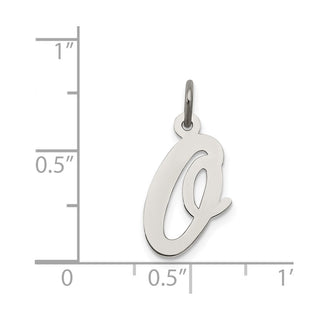 Sterling Silver Rhodium-plated Large Script Initial O Charm