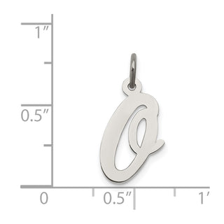 Sterling Silver Rhodium-plated Large Script Initial O Charm