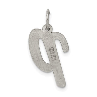 Sterling Silver Rhodium-plated Large Script Initial P Charm