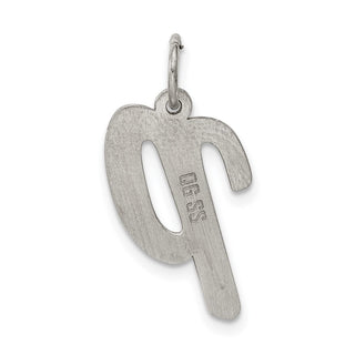 Sterling Silver Rhodium-plated Large Script Initial P Charm