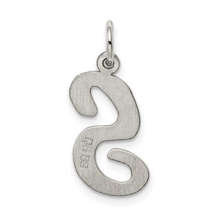 Sterling Silver Rhodium-plated Large Script Initial S Charm