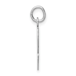 Sterling Silver Rhodium-plated Large Script Initial V Charm