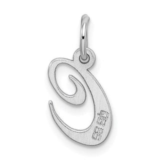 Sterling Silver Rhodium-plated Small Fancy Script Initial C Charm