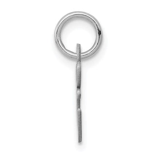 Sterling Silver Rhodium-plated Small Fancy Script Initial E Charm