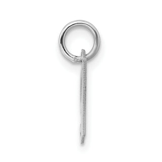 Sterling Silver Rhodium-plated Small Fancy Script Initial H Charm