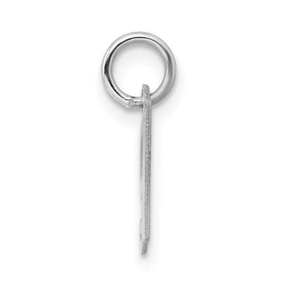 Sterling Silver Rhodium-plated Small Fancy Script Initial H Charm