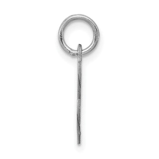 Sterling Silver Rhodium-plated Small Fancy Script Initial L Charm