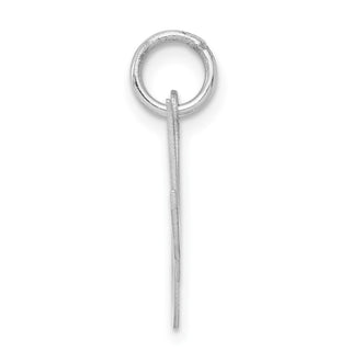 Sterling Silver Rhodium-plated Small Fancy Script Initial M Charm